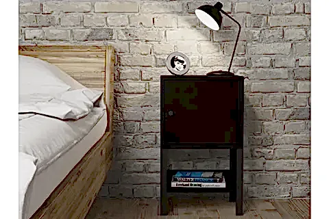 MARİA PREMIUM KOMODİN, METAL AYAKLI, SİYAH