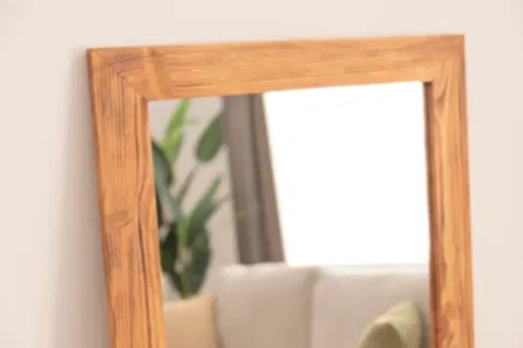 MASİF AHŞAP DİKDÖRTGEN DEKORATİF DUVAR BOY AYNASI 100X40