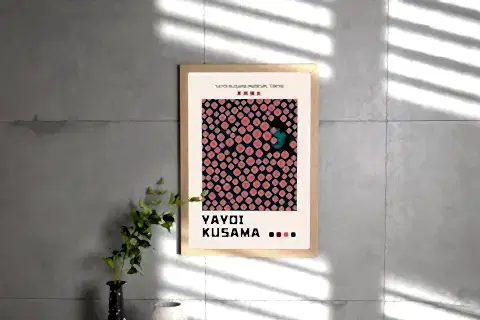 YAYOI KUSAMA VIII İKİLİ DOĞAL ÇERÇEVELİ TABLO