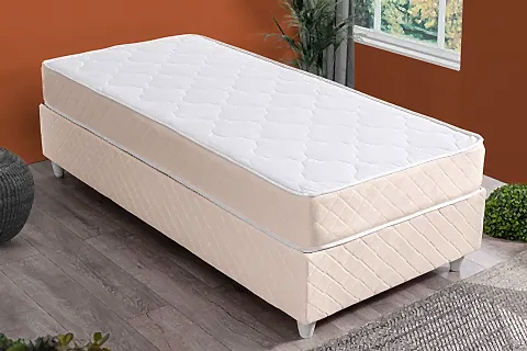 LETTO PLUS ORTOPEDİK YAYLI YATAK, KREM, 140X190