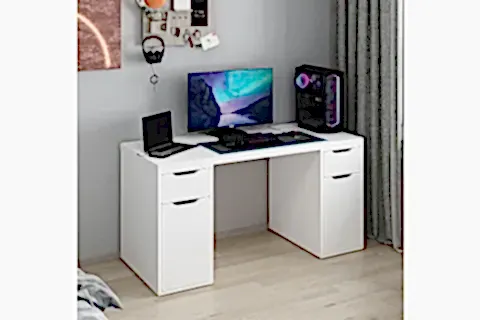 ALEN ÇALIŞMA MASASI, BEYAZ, 2 ÇEKMECELİ, 150 CM