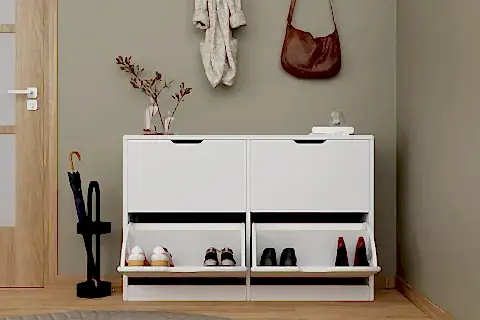 MİDOSER DURU AYAKKABILIK, BEYAZ, 4 KAPAKLI MODERN