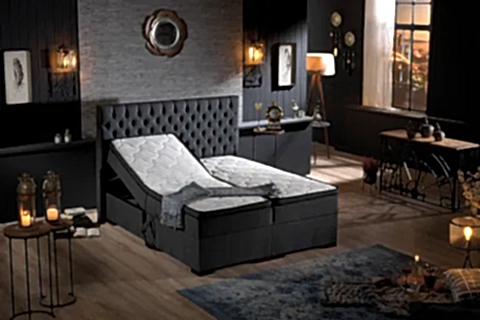 LEİLA KUMANDALI BAZA BAŞLIK YATAK SETİ, ANTRASİT, 90X200