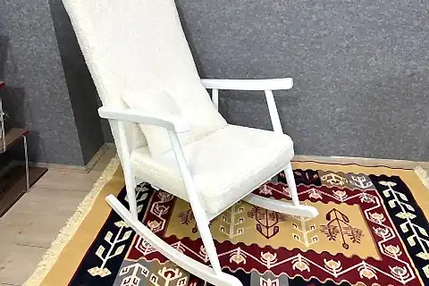 TREND SALLANAN SANDALYE, TEDDY KREM, AHŞAP, LAKE AYAK