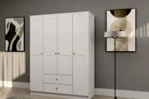 SPRİNG GARDIROP, 4 KAPAKLI, 2 ÇEKMECELİ, 140X50X180 CM