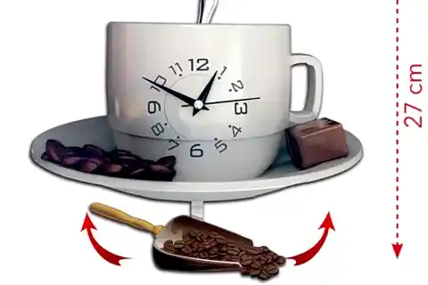 SALLANIR SARKAÇLI KAHVE FİNCANI DUVAR SAATİ