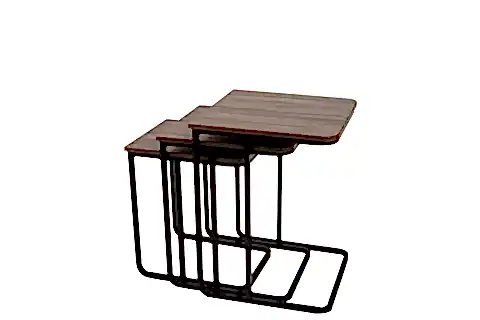 VEGAS ZİGON SEHPA, ÜÇLÜ, STATİK CEVİZ, CEVİZ