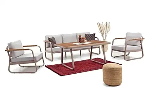 RİO ALÜMİNYUM ÜÇLÜ  BAHÇE OTURMA GRUBU