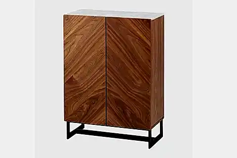 LİVİRA MERMER DETAYLI AHŞAP DOLAP, KAHVERENGİ