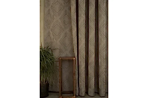 FON PERDE PRİZMA DESEN AÇIK KAHVE 1-2 SEYREK PİLE 150X260