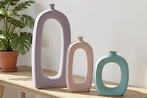 İSKANDİNAV DELİKLİ VAZO, ÜÇLÜ SET, SOFT RENKLER