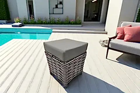 RATTAN PUF, GRİ