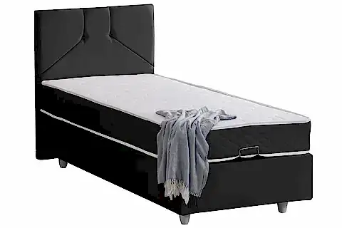 WİCK BAZA BAŞLIK VE LETTO YATAK SETİ, ANTRASİT, 90X190