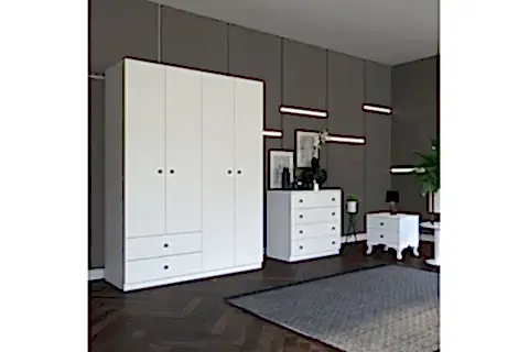 BUSE LÜX YATAK ODASI DOLAP TAKIMI, 4 KAPAKLI