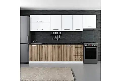MİNAR BELLA 295 CM MUTFAK DOLABI BEYAZ DORE 295-D7