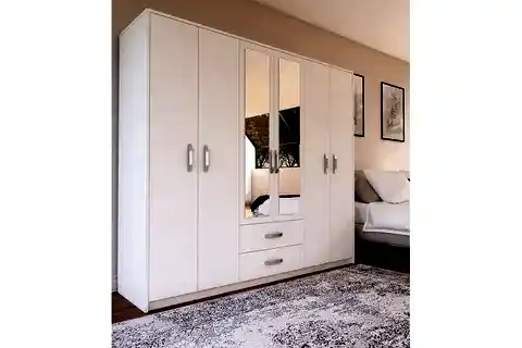 METALİA LÜX AYNALI GARDIROP, 6 KAPAKLI 2 ÇEKMECELİ