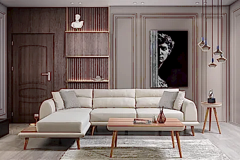 DEKOR KÖŞE KOLTUK, KREM, SOL KÖŞE