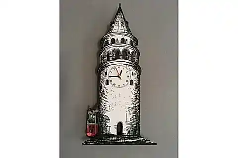 GALATA KULESİ DEKORATİF SARKAÇLI DUVAR SAATİ