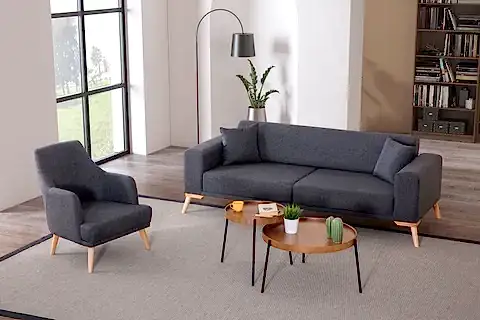 BABİL ÜÇLÜ KANEPE, ANTRASİT