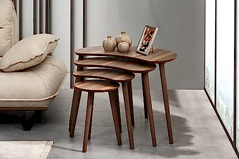 MOON ZİGON ORTA SEHPA SETİ, CEVİZ