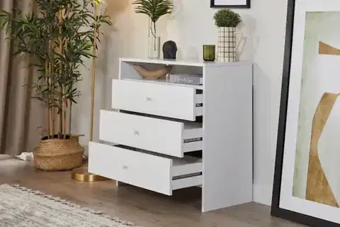 BİEN ŞİFONYER, BEYAZ, 3 ÇEKMECELİ