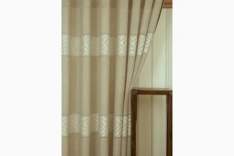 VRC KETEN ORTA SIK PİLE TÜL PERDE, BEJ RENGİ, 100X260