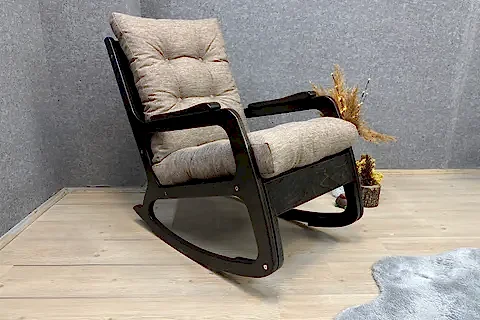 KONTES SALLANAN SANDALYE, KETEN KAHVE, WENGE SİYAH