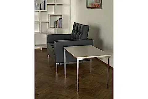 SHİNY YAN SEHPA, BEJ MERMER TABLA