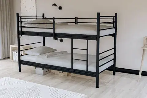 LEVEL AYRILABİLİR ÇİFTLİ RANZA, SİYAH, 190X90, GM 129