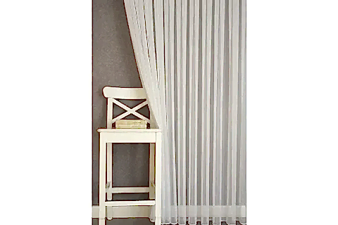 MASSARELLİ ÇİZGİLİ TÜL EKRU 1-3 SIK PİLE 100X260