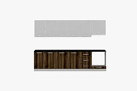 MİNAR BADE 300 CM MUTFAK DOLABI BEYAZ DORE 300-D6