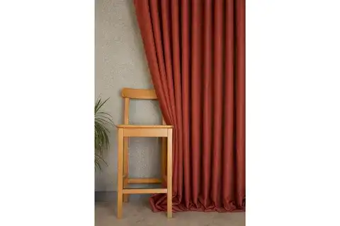 FON PERDE KETEN KİREMİT RENGİ 1-2,5 ORTA SIK PİLE 90X260