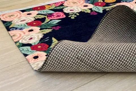 MARKAEV KİLİM, GÜL DESENLİ, SİYAH, 80X150