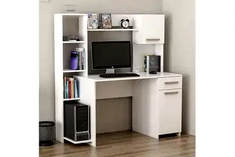 MERRY MODERN RAFLI DOLAPLI ÇALIŞMA MASASI, BEYAZ