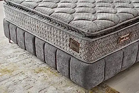 ELEGANT BAZA BAŞLIK YATAK SETİ, GRİ, 150X200