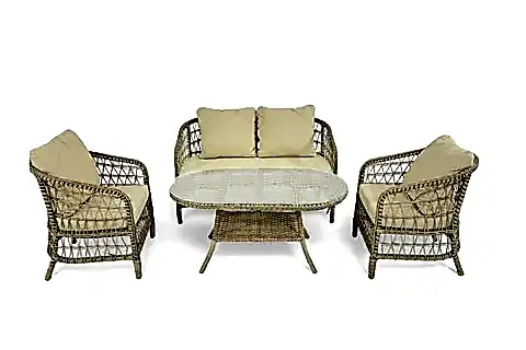 FOKAİ İKİLİ RATTAN BAHÇE VE BALKON MOBİLYASI TAKIMI