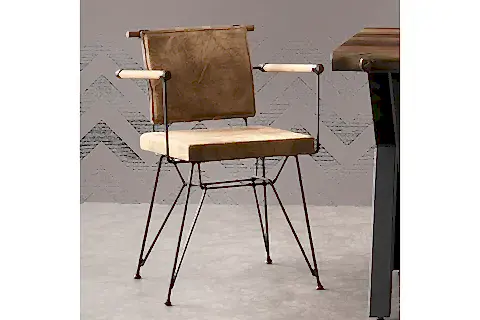 POYRAZ KOLLU TEL SANDALYE, KAHVE