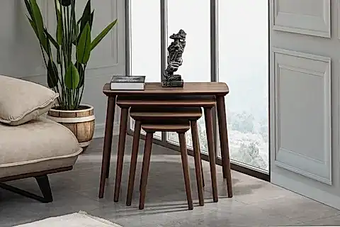 LUCİ ZİGON SEHPA, DÖRTLÜ, CEVİZ