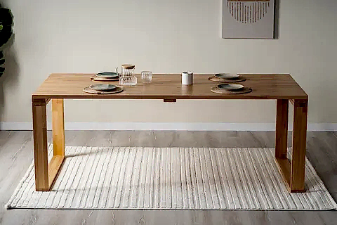 ATLAS MASİF YEMEK MASASI, NATURAL, 90X200