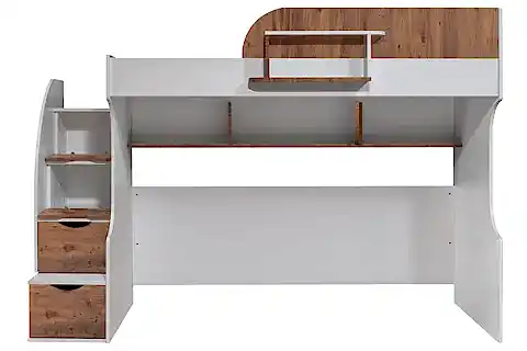 AURA RANZA KARYOLA MASA 3 KAPILI DOLAP, BEYAZ CEVİZ