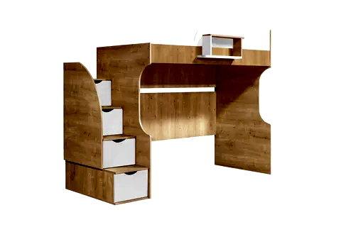 LİTERA RANZA DOLAP ÇALIŞMA MASASI, AÇIK CEVİZ BEYAZ