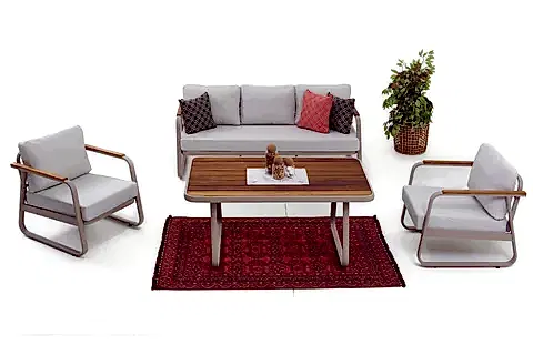 RİO ALÜMİNYUM ÜÇLÜ  BAHÇE OTURMA GRUBU