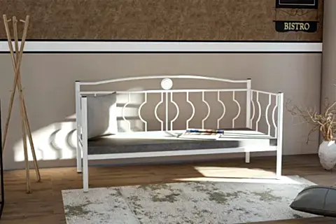 ELİPS MİNDERLİ FERFORJE SEDİR, BEYAZ, GM 403