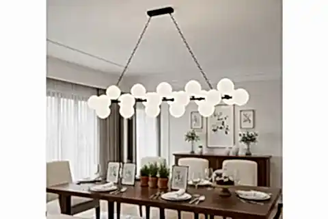 RİO  YİRMİ İKİLİ BEYAZ CAMLI SIRALI AVİZE, 180 CM