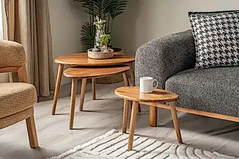 VALENS KAYIN AHŞAP SEHPA TAKIMI, CEVİZ