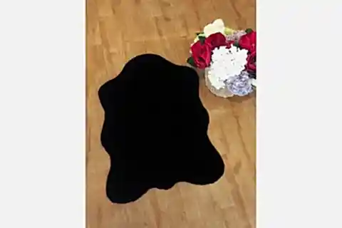 TAPPETO REX TAVŞANI POSTU, SİYAH, 75X100