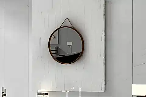 MİRORA YUVARLAK DEKORATİF DUVAR AYNASI, MEŞE, 48 CM