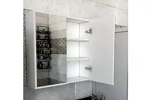 LİSA RAFLI AYNALI BANYO ÜST DOLABI, BEYAZ