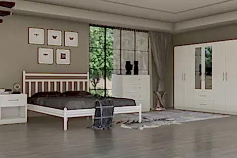 METALİA YATAK ODASI TAKIMI, BEYAZ, 6 KAPAKLI