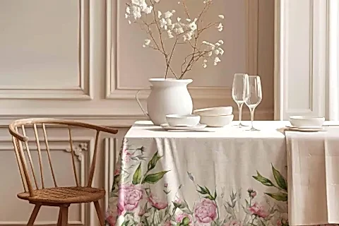 GÜL SARAYI PAMUK MASA ÖRTÜSÜ, 100X100 CM